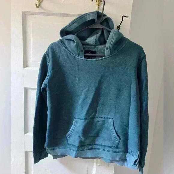 American Eagle Outfitters Tops - american eagle blue washed vintage hoodie size small